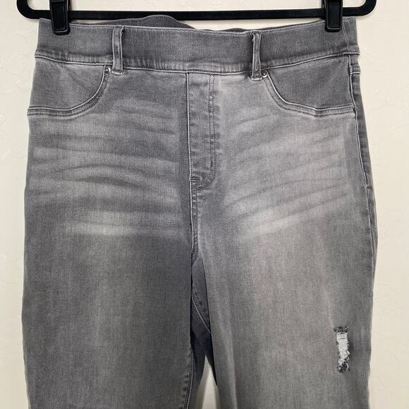 SPANX Vintage Gray Distressed Skinny Denim Leggings Style 20213R Size XL - Picture 2 of 10